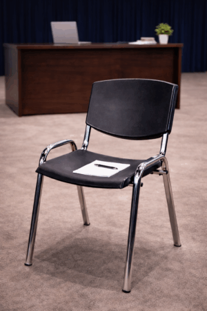 Scaun conferinta negru cromat