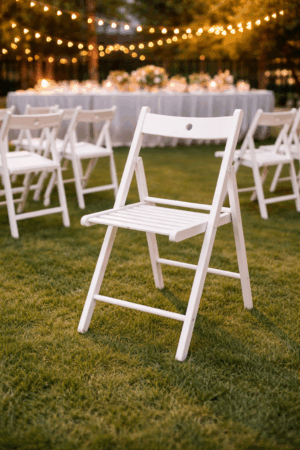 Scaun pliabil lemn alb