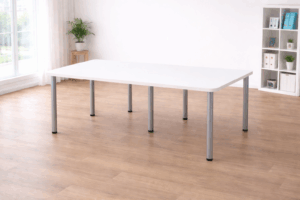 Masa birou alba 180x80, 5 picioare