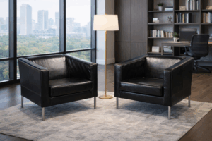 Fotoliu din piele neagra