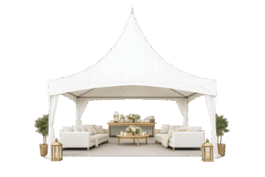 Cort pagoda alb de 5x5